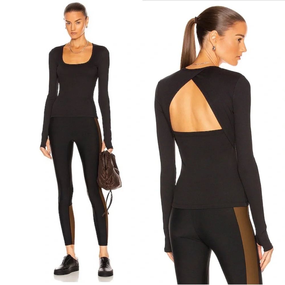 Nylora Allen Top in Black Size Small $138 FWRD - Ribbed Athleisure Long Sleeve